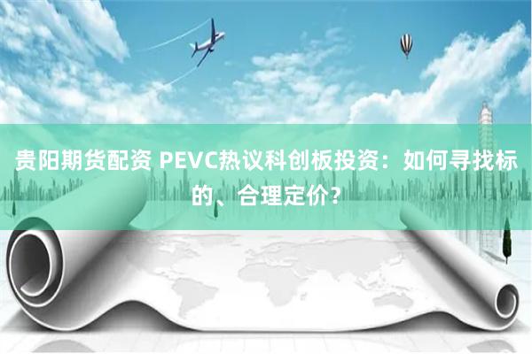 贵阳期货配资 PEVC热议科创板投资：如何寻找标的、合理定价？
